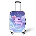Ystardream Purple Starry Night Axolotl Suitcase Covers for Women Personalized Luggage Covers for Suitcase Machine Washable Luggage Protector Sleeves for Business Trips,Working XL