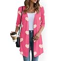 YSYOKOW Lightweight Cardigans for Women 3/4 Sleeve Long Open Front