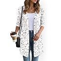 YSYOKOW Lightweight Cardigans for Women 3/4 Sleeve Long Open Front