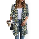 YSYOKOW Lightweight Cardigans for Women 3/4 Sleeve Long Open Front