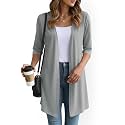 YSYOKOW Lightweight Cardigans for Women 3/4 Sleeve Long Open Front