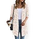 YSYOKOW Lightweight Cardigans for Women 3/4 Sleeve Long Open Front