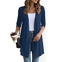 YSYOKOW Lightweight Cardigans for Women 3/4 Sleeve Long Open Front