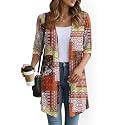 YSYOKOW Lightweight Cardigans for Women 3/4 Sleeve Long Open Front
