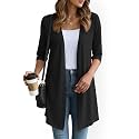 YSYOKOW Lightweight Cardigans for Women 3/4 Sleeve Long Open Front