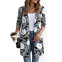 YSYOKOW Lightweight Cardigans for Women 3/4 Sleeve Long Open Front