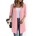 YSYOKOW Lightweight Cardigans for Women 3/4 Sleeve Long Open Front