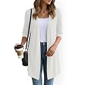 YSYOKOW Lightweight Cardigans for Women 3/4 Sleeve Long Open Front