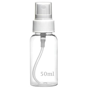 ytm 50ml clear plastic refillable mini spray bottles fine mist nozzle for perfume attar essential oils sanitizer lotion aromatic water liquid bottle containers pocket-sized transparent