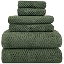 YTYC 29x59 Bath Towels Set,Towels for Bathroom,Olive Green,6-Pieces
