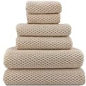 YTYC 29x59 Bath Towels Set,Towels for Bathroom,Beige,6-Pieces