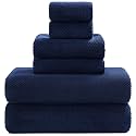 YTYC 29x59 Bath Towels Set,Towels for Bathroom,Navy Blue,6-Pieces