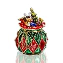 YU FENG Christmas Ball Trinket Box Hinged Jeweled Enamel Jewelry Ring Box