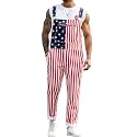 Yuanbang Bib Overalls for Men Adjustable Straps Jumpsuit Striped Women Coveralls with Pockets