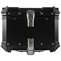 Motorcycle Tail Box, SG Universal 45L Motorcycle Aluminum Top Case Tail Box Luggage (Black)