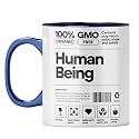 YuBingo 100% Human Mug - Witty Gift, Dark Blue Inner &amp; Handle (Dark Blue Inner &amp; Handle, Tea Cup, 310ML)