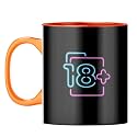 YuBingo 18th Birthday Mug - Edgy Adult Gift, Orange Inner &amp; Handle (Orange Inner &amp; Handle, Tea Cup, 310ML)