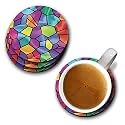 YuBingo an Animated Mosaic Designer Printed Coasters (MDF Wooden, Set of 6, 9.5 Cm Diameter, Round)