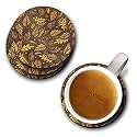 YuBingo Autumn Leaves Pattern Designer Printed Coasters (MDF Wooden, Set of 6, 9.5 Cm Diameter, Round)