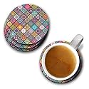 YuBingo Beautiful Mandala Pattern Designer Printed Coasters (MDF Wooden, Set of 6, 9.5 Cm Diameter, Round)