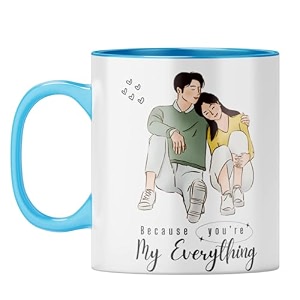 yubingo because i love you mug - special romantic present light blue inner amp handle light blue inner amp handle tea cup 310ml
