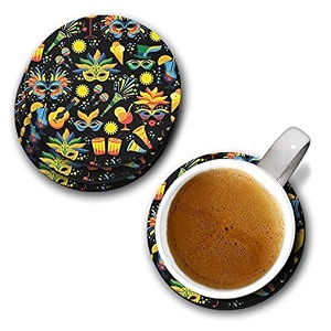 yubingo brazil designer printed coasters mdf wooden set of 6 95 cm diameter round