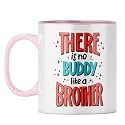 YuBingo Brother Forever Mug - Perfect Sibling Gift, Pink Inner &amp; Handle (Pink Inner &amp; Handle, Tea Cup, 310ML)