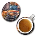 YuBingo Colourful Stones Blocked Up Together Designer Printed Coasters (MDF Wooden, Set of 6, 9.5 Cm Diameter, Round)