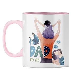 yubingo dad to be love mug - new father gift pink inner amp handle pink inner amp handle tea cup 310ml