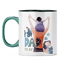 YuBingo Dad in Waiting Mug - Sweet Gift for Dad, Dark Green Inner &amp; Handle (Dark Green Inner &amp; Handle, Tea Cup, 310ML)