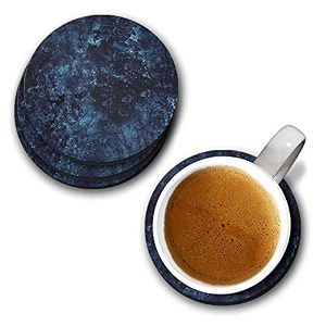 yubingo deep and captivating blues designer printed coasters mdf wooden set of 6 95 cm diameter round