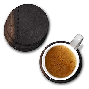 yubingo the edge of the book designer printed coasters mdf wooden set of 6 95 cm diameter round