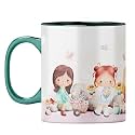 YuBingo Fairy Tale Mug - Charming Kids Gift, Dark Green Inner &amp; Handle (Dark Green Inner &amp; Handle, Tea Cup, 310ML)