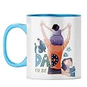 YuBingo First Time Dad Mug - Special Pregnancy Gift, Light Blue Inner &amp; Handle (Light Blue Inner &amp; Handle, Tea Cup, 310ML)