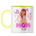 YuBingo Glowing Mom Mug - Perfect Baby Shower Gift, Yellow Inner &amp; Handle (Yellow Inner &amp; Handle, Tea Cup, 310ML)