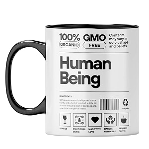 yubingo gmo free human mug - fun gift black inner amp handle black inner amp handle tea cup 310ml