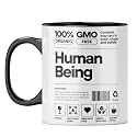 YuBingo GMO Free Human Mug - Fun Gift, Black Inner &amp; Handle (Black Inner &amp; Handle, Tea Cup, 310ML)