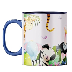 yubingo happy day mug - playful animal design dark blue inner amp handle dark blue inner amp handle tea cup 310ml