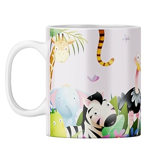 yubingo be happy mug - cheerful animal design white ceramic cup white coffee mug tea cup 310ml