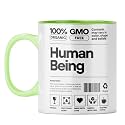 YuBingo Human Ingredients Mug - Quirky Present, Light Green Inner &amp; Handle (Light Green Inner &amp; Handle, Tea Cup, 310ML)