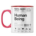 YuBingo Human Nature Mug - Quirky Gift, Red Inner &amp; Handle (Red Inner &amp; Handle, Tea Cup, 310ML)