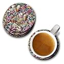 YuBingo Ice Cream Explosion Pattern Designer Printed Coasters (MDF Wooden, Set of 6, 9.5 Cm Diameter, Round)