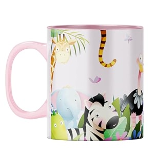 yubingo jungle joy mug - positive vibes today pink inner amp handle pink inner amp handle tea cup 310ml