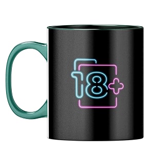 yubingo legal age mug - fun 18 gift dark green inner amp handle dark green inner amp handle tea cup 310ml