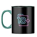 YuBingo Legal Age Mug - Fun 18+ Gift, Dark Green Inner &amp; Handle (Dark Green Inner &amp; Handle, Tea Cup, 310ML)