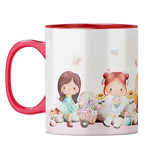 yubingo little princess mug - charming girls cup red inner amp handle red inner amp handle tea cup 310ml