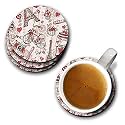 YuBingo Love in Paris Designer Printed Coasters (MDF Wooden, Set of 6, 9.5 Cm Diameter, Round)
