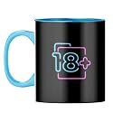 YuBingo Matured to 18 Mug - Playful Design, Light Blue Inner &amp; Handle (Light Blue Inner &amp; Handle, Tea Cup, 310ML)