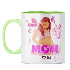 yubingo mom to be joy mug - expecting mother gift light green inner amp handle light green inner amp handle tea cup 310ml