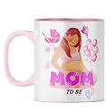 YuBingo Mom to Be Love Mug - New Baby Gift, Pink Inner &amp; Handle (Pink Inner &amp; Handle, Tea Cup, 310ML)